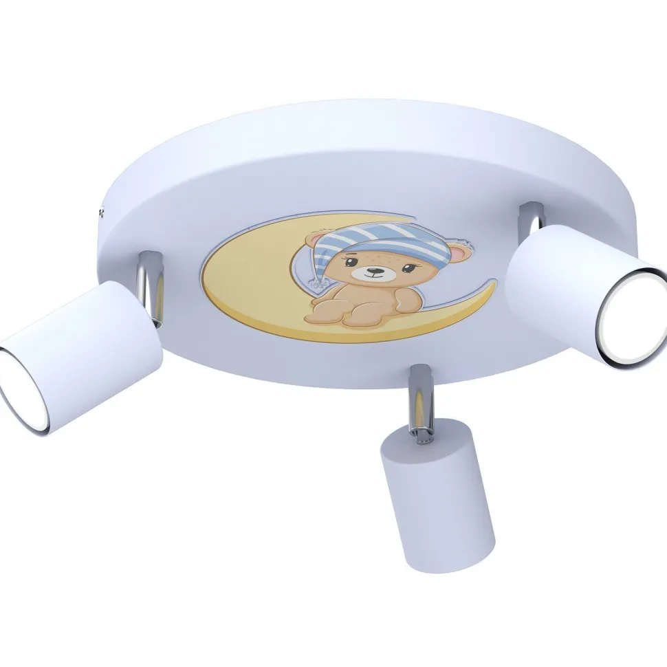 Kinderzimmerlampe Blau Ø 30 cm schwenkbar 3x GU10 Metall