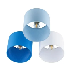 Kinderzimmerlampe Blau Weiß 3-flammig Stoff E27 Decke