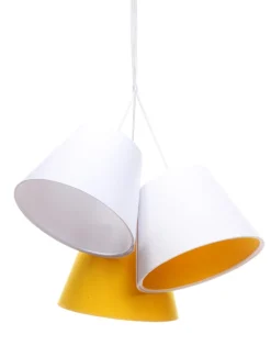 Kinderzimmerlampe SAMY Weiß Orange Stoff Schirm