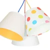 Kinderzimmerlampe Weiß Orange gepunktet Stoff