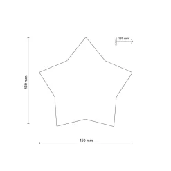 Kinderzimmerleuchte Leinen 45 cm lang Stern Weiß Beige 2x E27