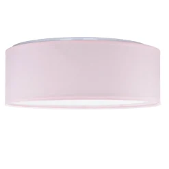 Kinderzimmerleuchte Rosa Ø 38 cm rund flach Stoffschirm