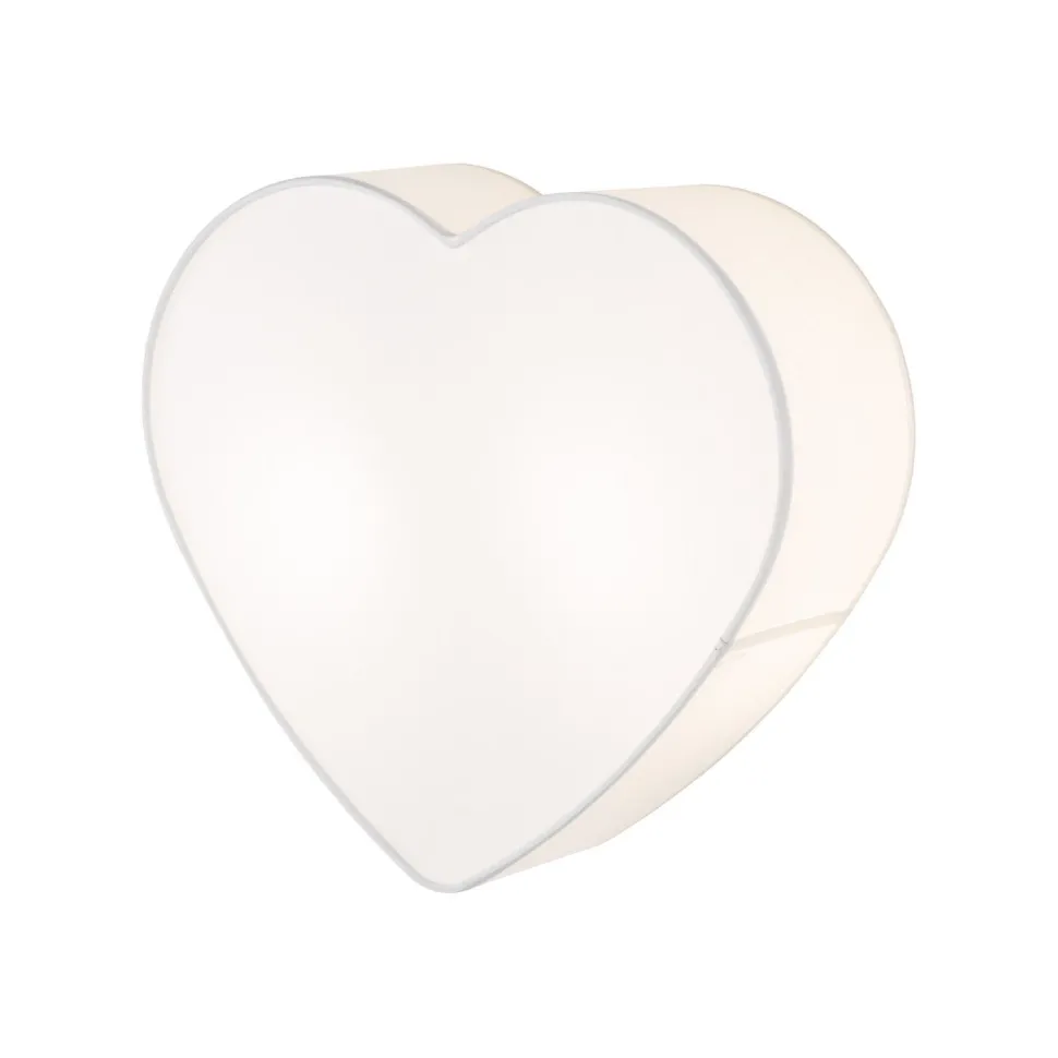 Kinderzimmerleuchte Weiß L: 42 cm Stoff 2x E27 Herz