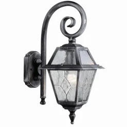 Klassische Außenwandleuchte in silber schwarz