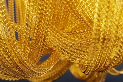 Klassische Hängelampe Metall in Gold Ø70 cm E14 elegant