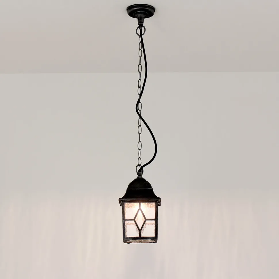 Klassische Pendelleuchte in antik silber