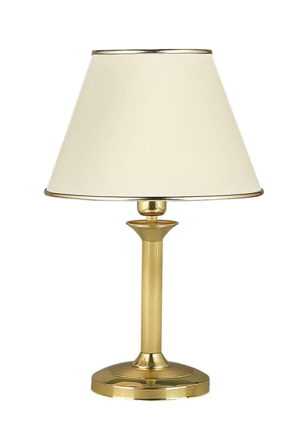 Klassische Tischlampe PENELO in Messing Weiß Bett