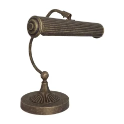 Klavierleuchte Messing H: 31,5 cm schwenkbar in Bronze antik