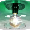 Kleine Deckenlampe Glas Grün rund Ø 35 cm E27 blendarm