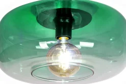 Kleine Deckenlampe Glas Grün rund Ø 35 cm E27 blendarm