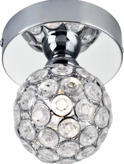 Kleine Deckenlampe rund Kristall Ø 9,5 cm in Chrom