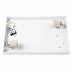 Kleine Deckenleuchte eckig B: 35 cm Holz in für 2x E27