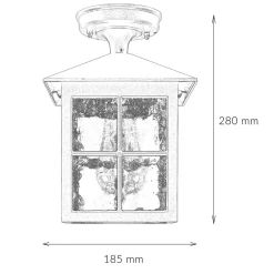 Kleine Deckenleuchte HAROLD außen Schwarz Rustikal
