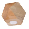 Kleine Deckenleuchte Holz geometrisch H: 12 cm flach GU10