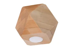 Kleine Deckenleuchte Holz geometrisch H: 12 cm flach GU10