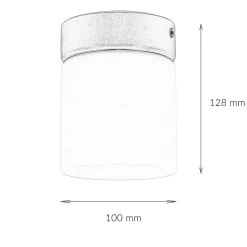 Kleine Deckenleuchte Weiß Schwarz Glasschirm IP44