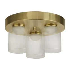 Kleine LED Deckenleuchte Glas Metall Ø30 cm IP44 4000 K