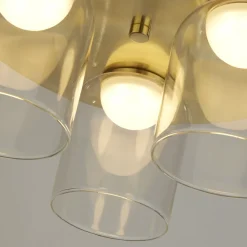 Kleine LED Deckenleuchte Glas Metall Ø30 cm IP44 4000 K