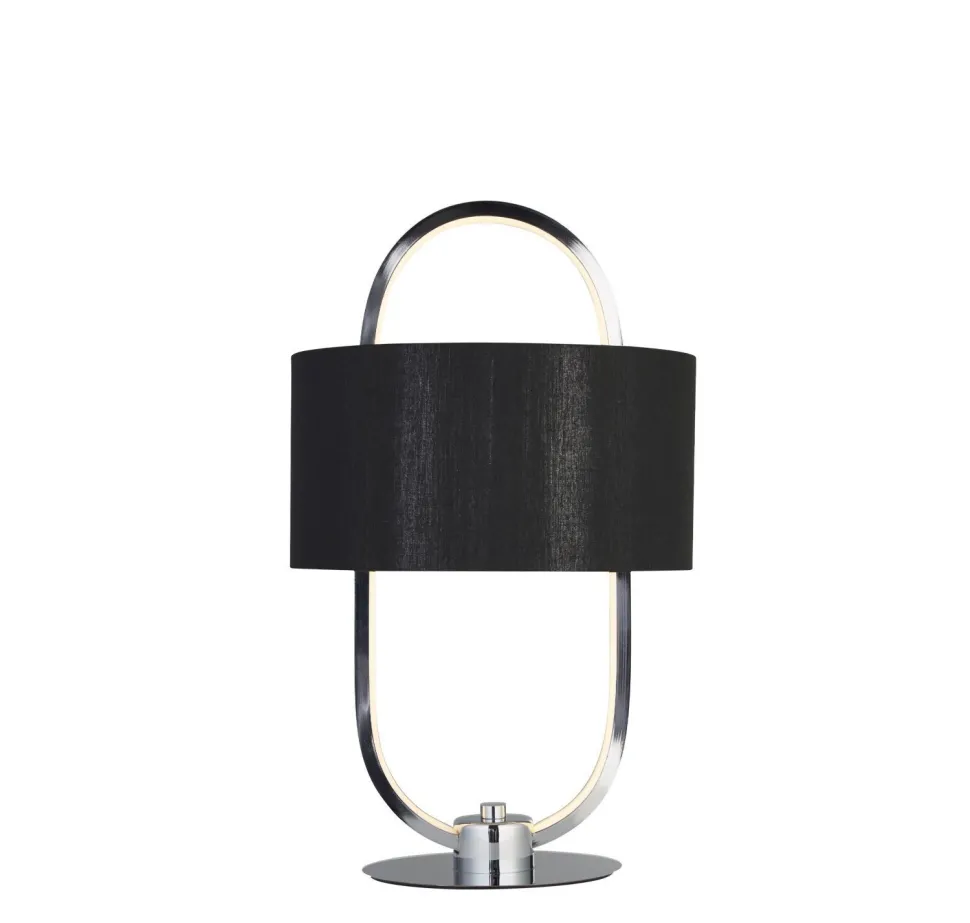 Kleine LED Tischlampe Metall Stoff dimmbar Touch 41 cm