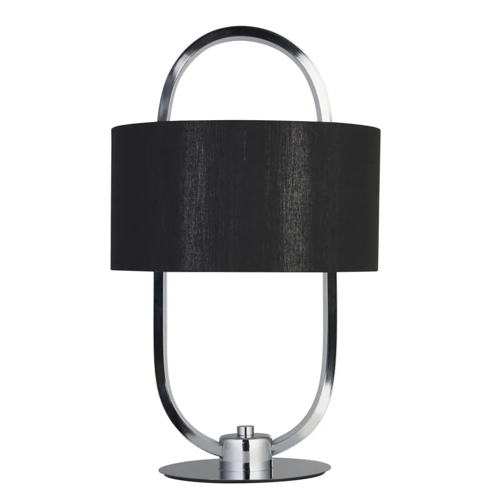 Kleine LED Tischlampe Metall Stoff dimmbar Touch 41 cm