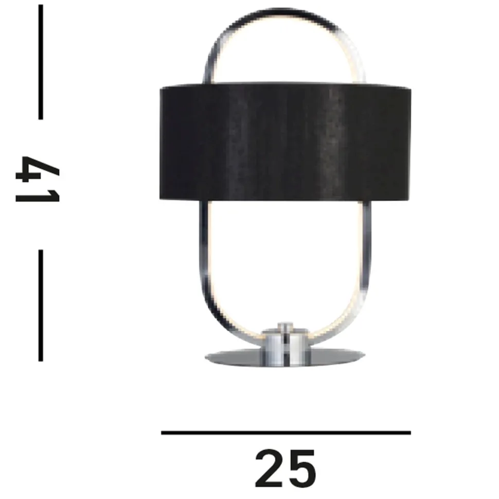 Kleine LED Tischlampe Metall Stoff dimmbar Touch 41 cm