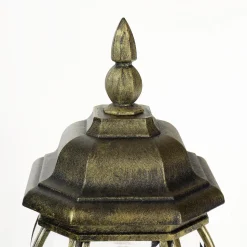 Kleine Sockel Steh Lampe für außen Gold Antik 50,5cm