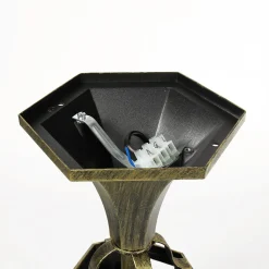 Kleine Sockel Steh Lampe für außen Gold Antik 50,5cm