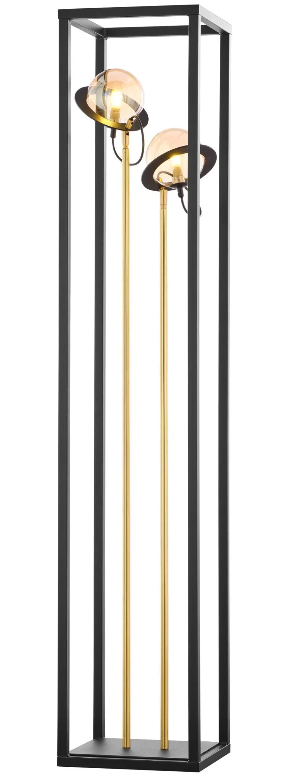 Kleine Stehleuchte Metall Glas 150 cm G9 2-flammig Modern