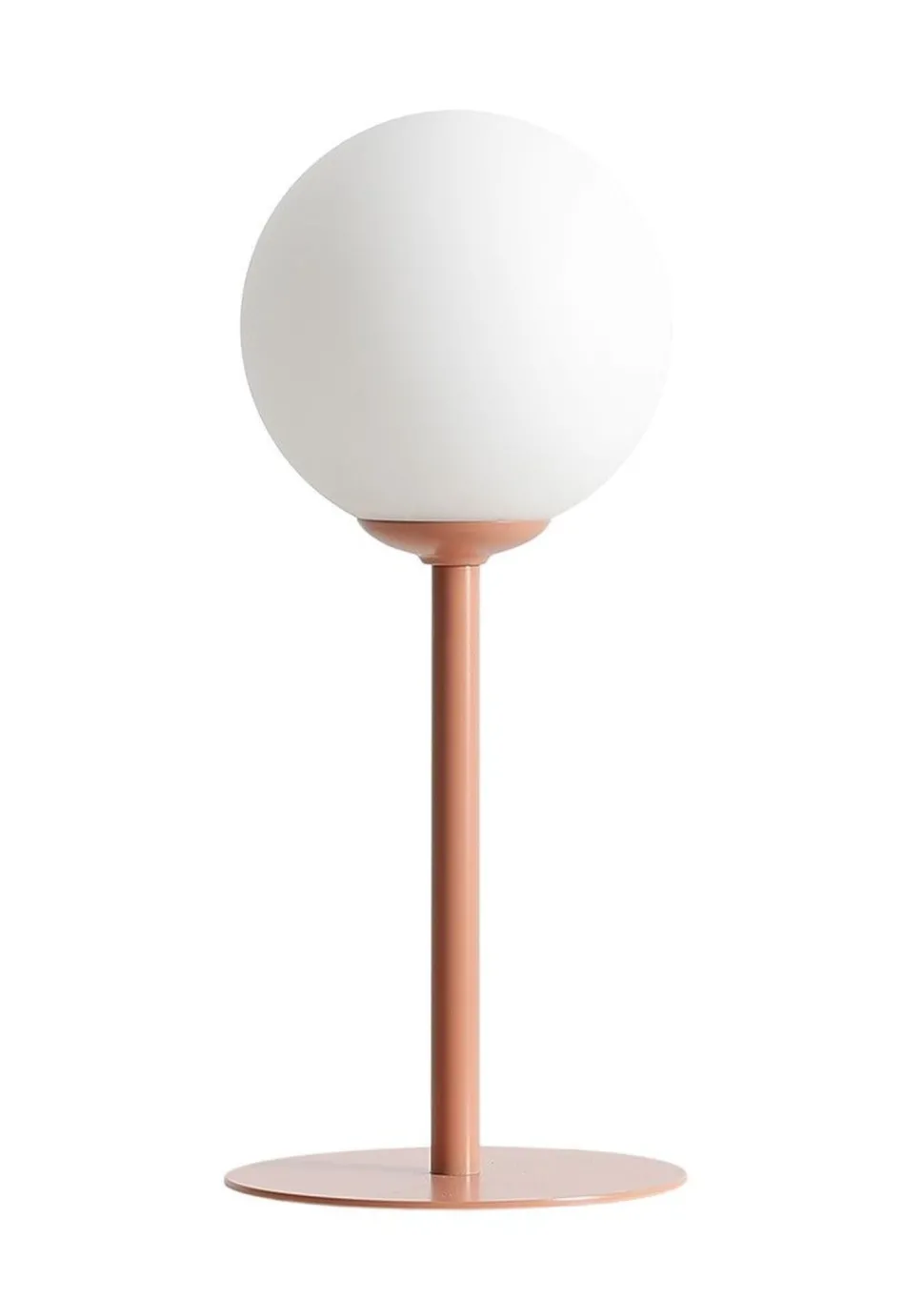 Kleine Tischlampe Metall Zartorange 35 cm E14 Glaskugel