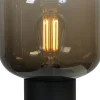 Kleine Tischlampe Rauchglas Metall 31 cm hoch Ø 20 cm E27