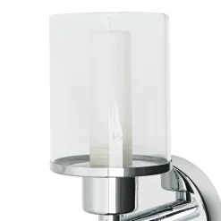 Kleine Wandlampe mit Schalter Glasschirm IP44 H:17cm