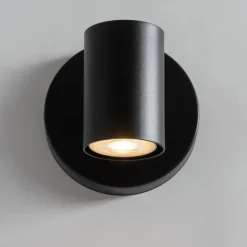 Kleine Wandleuchte Schwarz Metall B:10 cm E27 Modern