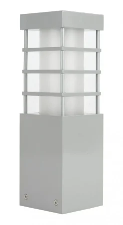 Kleine Wegeleuchte in Silber 25cm eckig wetterfest