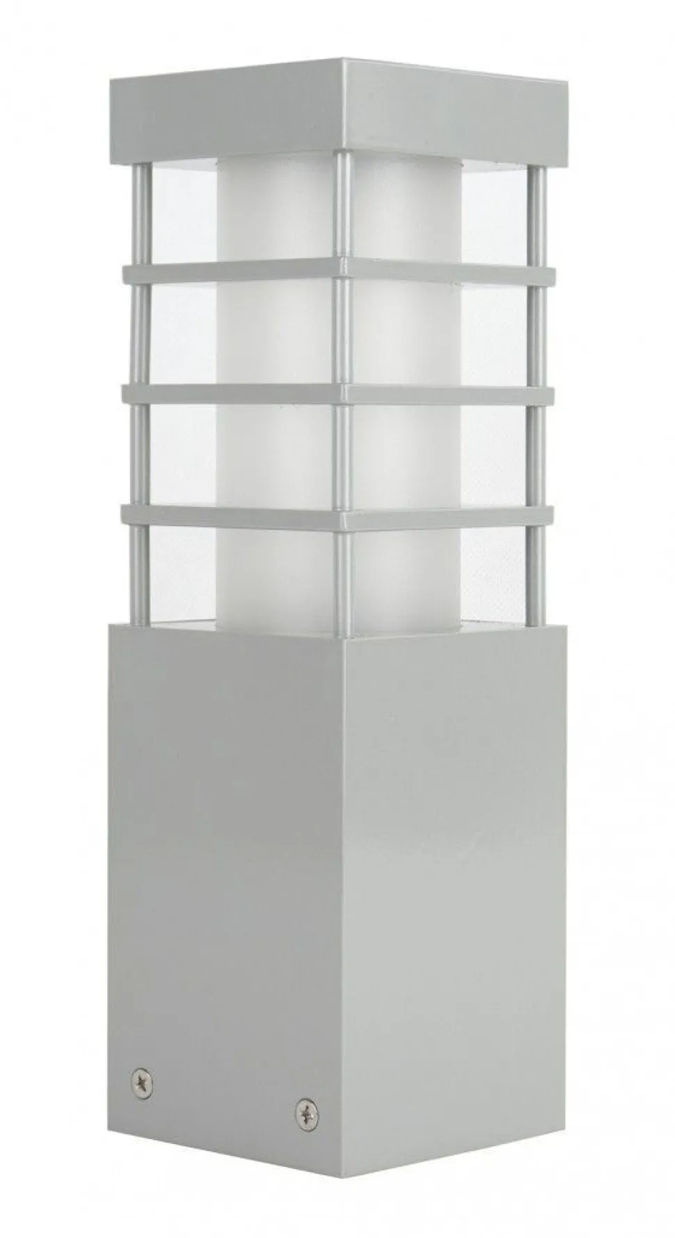 Kleine Wegeleuchte in Silber 25cm eckig wetterfest