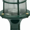 Kleine Wegeleuchte Messing Glas 28 cm hoch IP54 Grün Maritim