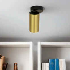 Kleiner Deckenstrahler Messing H:13cm GU10 elegant