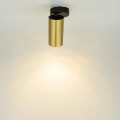 Kleiner Deckenstrahler Messing H:13cm GU10 elegant