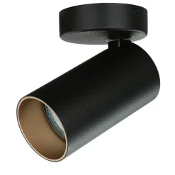 Kleiner Deckenstrahler Schwarz Gold H:13cm Ø7cm elegant