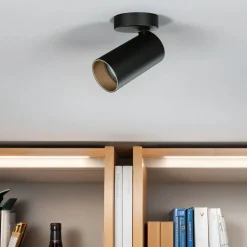 Kleiner Deckenstrahler Schwarz Gold H:13cm Ø7cm elegant