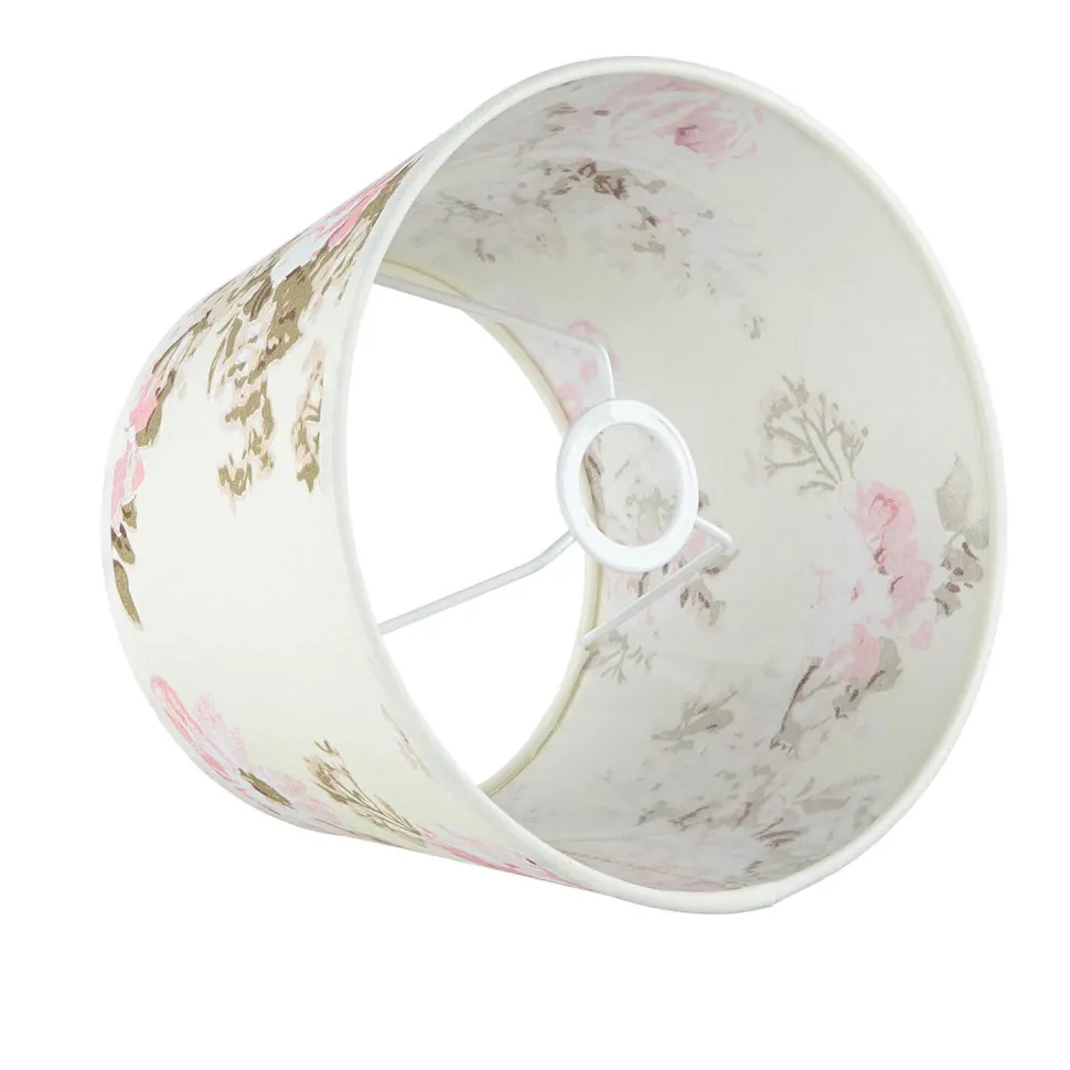 Kleiner Lampenschirm Tischlampe Stoff Blumen E14