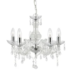 Kristall Kronleuchter Glas Ø 48 cm 5x E14 Klassisch