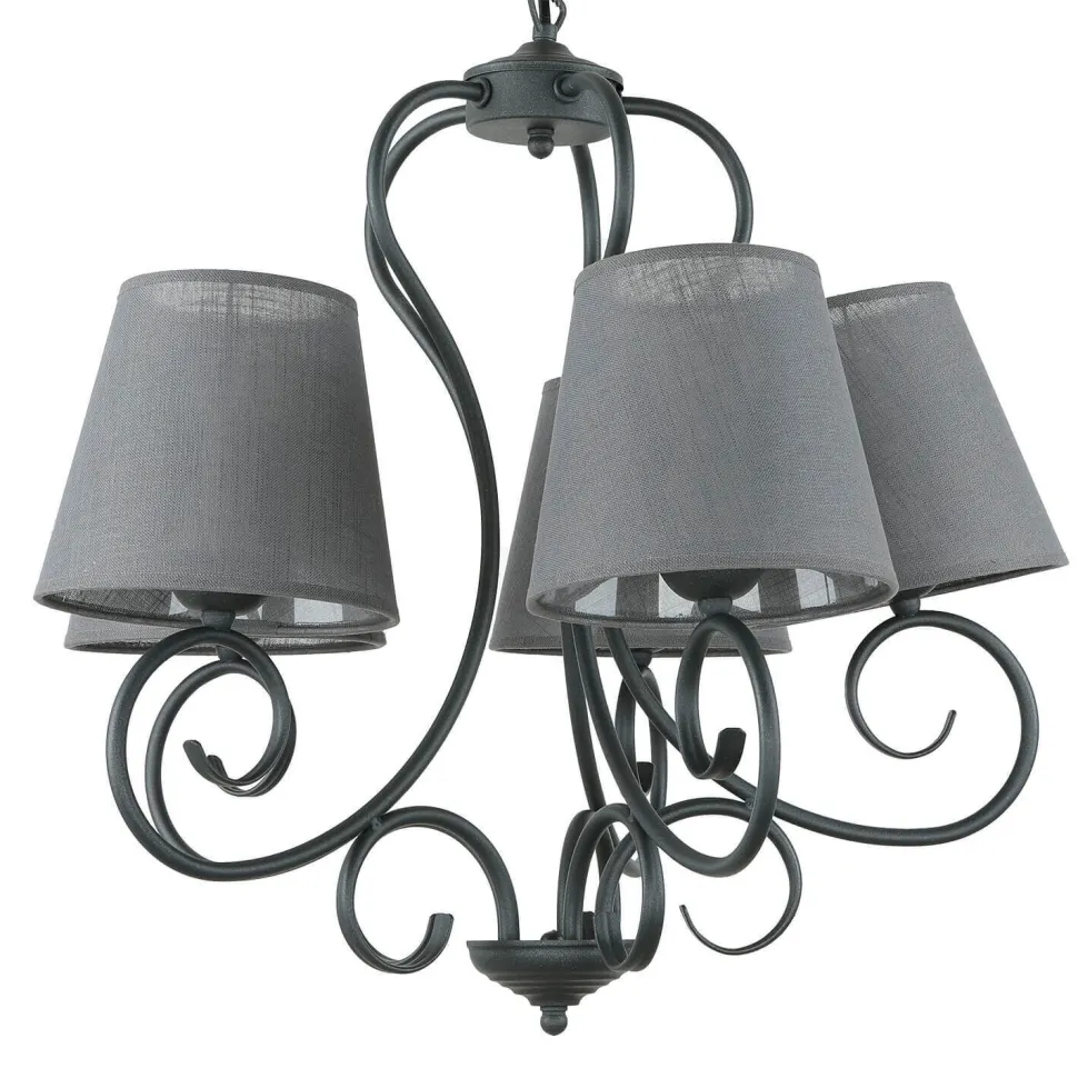 Kronleuchter ABUELA Stoff 5-flmg Landhaus Esstisch