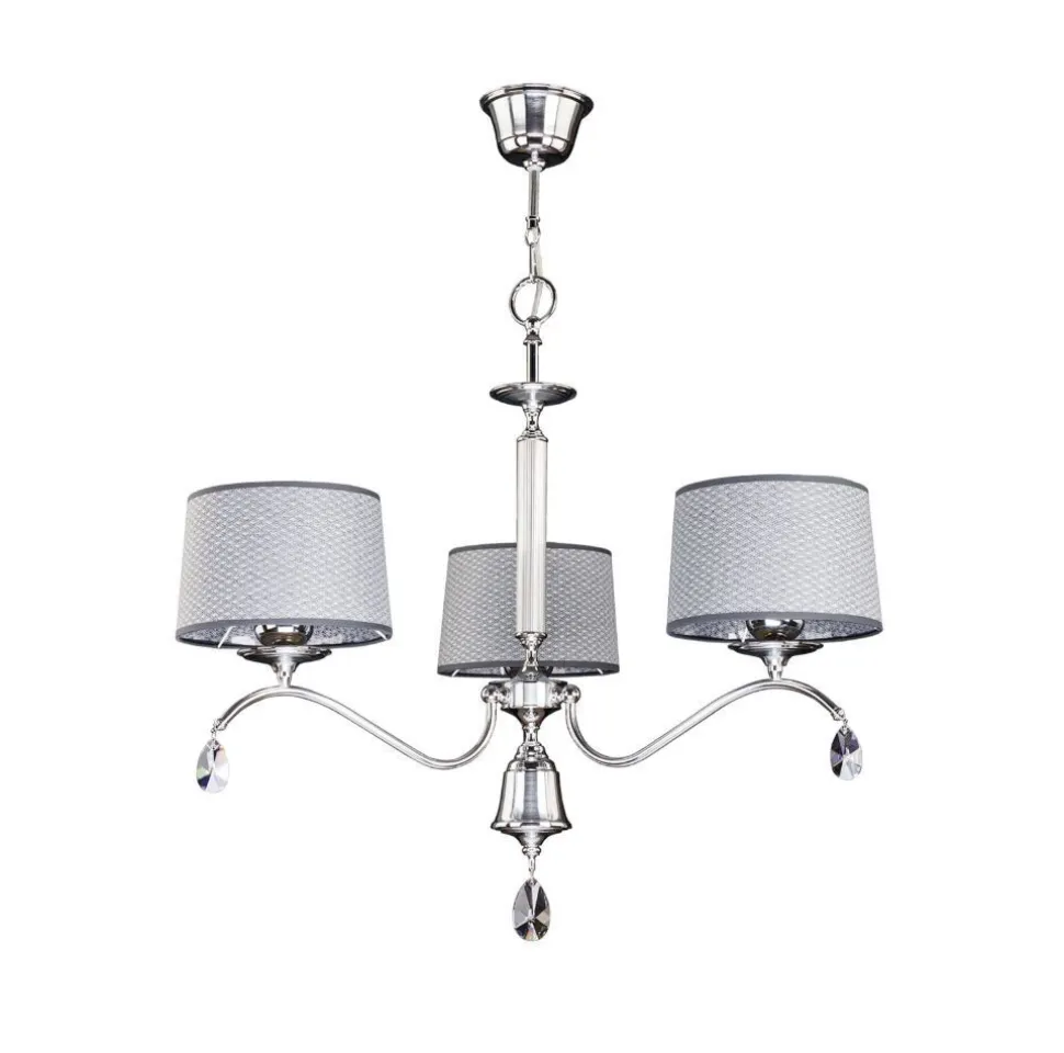 Kronleuchter AELUA Chrom Grau Ø74cm 3xE27 Esstisch