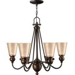 Kronleuchter ANABELL 7 Bronze 6xE27 kürzbar Lampe