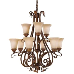 Kronleuchter ANABELL 10 Bronze 9xE27 kürzbar Lampe