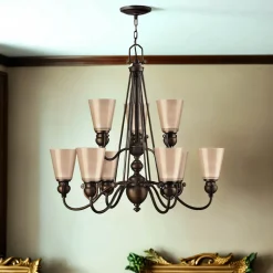 Kronleuchter ANABELL 7 Bronze 9xE27 kürzbar Lampe