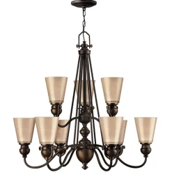 Kronleuchter ANABELL 7 Bronze 9xE27 kürzbar Lampe
