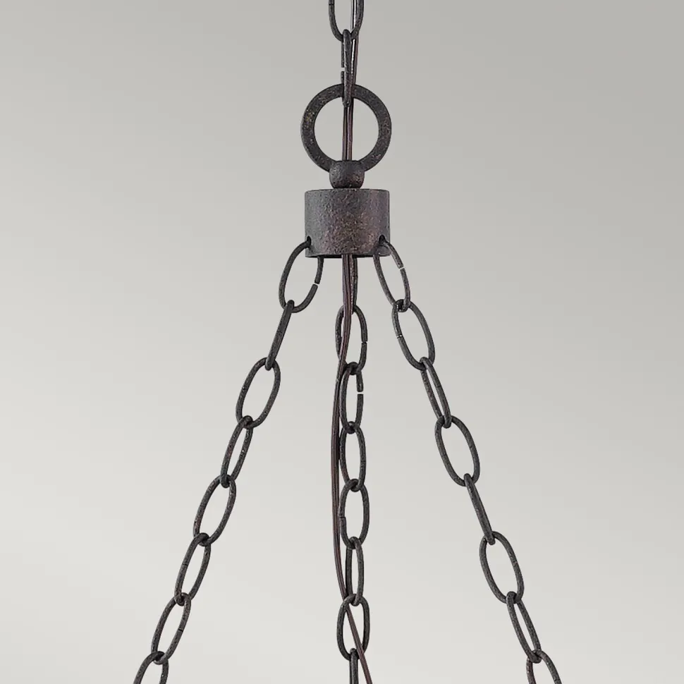 Kronleuchter außen Ø 61 cm IP44 E14 Metall Glas Ring