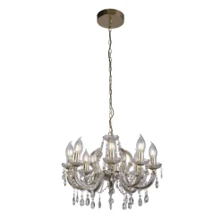 Kronleuchter Außen Metall Glas IP65 8-flammig L:60 cm