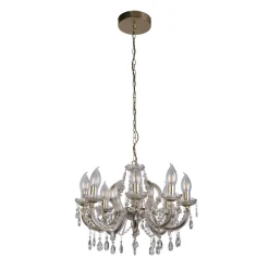 Kronleuchter Außen Metall Glas IP65 8-flammig L:60 cm